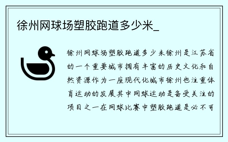 徐州网球场塑胶跑道多少米_