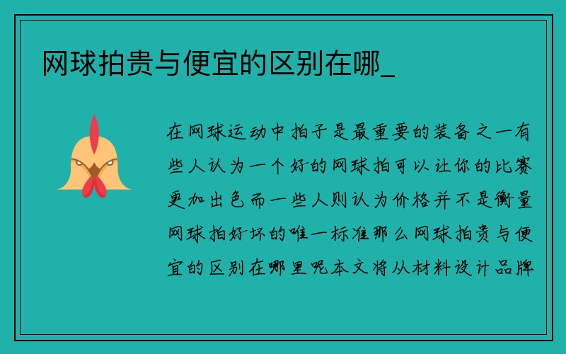 网球拍贵与便宜的区别在哪_