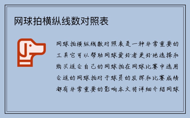 网球拍横纵线数对照表