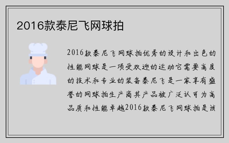 2016款泰尼飞网球拍